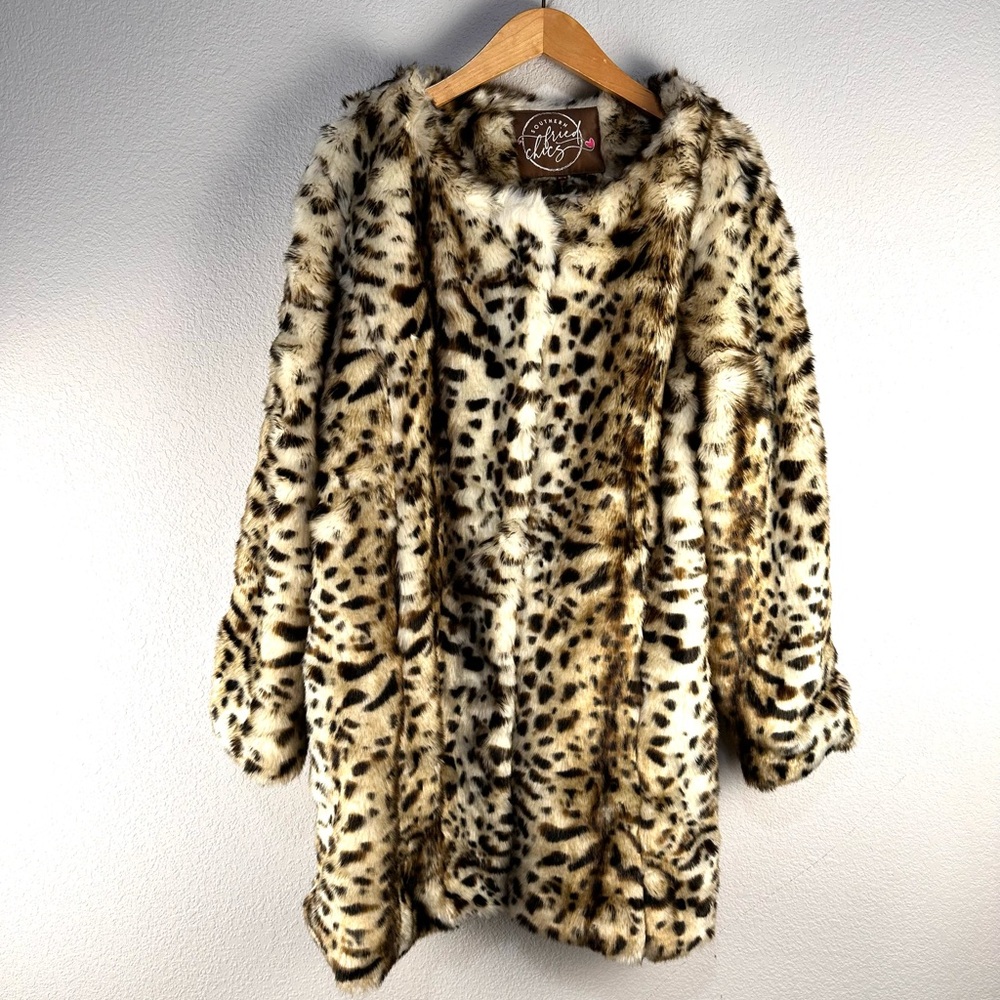 Southern Fried Chics Faux‎ Leopard Coat Sz 3XL